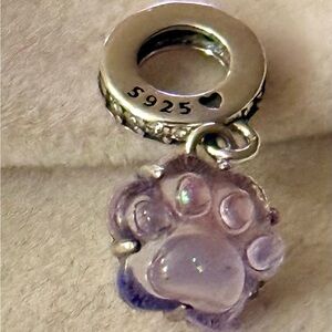 Glow in the dark cute Paw Print Charm fit Pandora